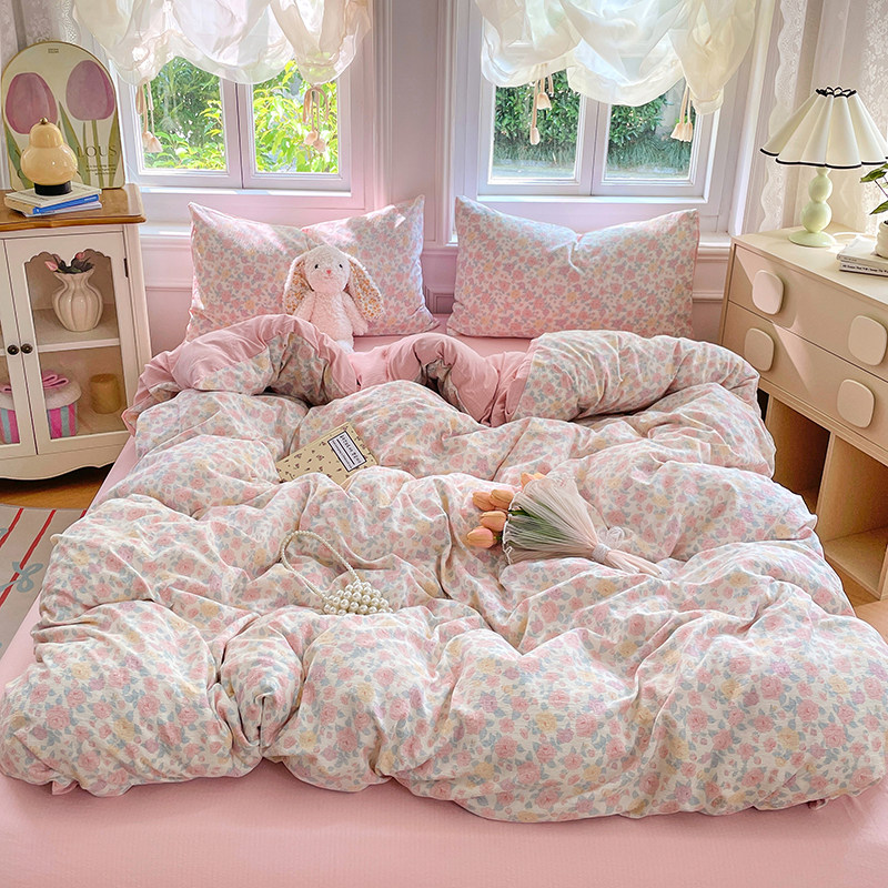 A类母婴级双层纱四件套2026款被套单双人学生三件套床笠款4件套