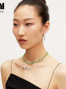 UNI铜镀银铜镀白金项链情侣