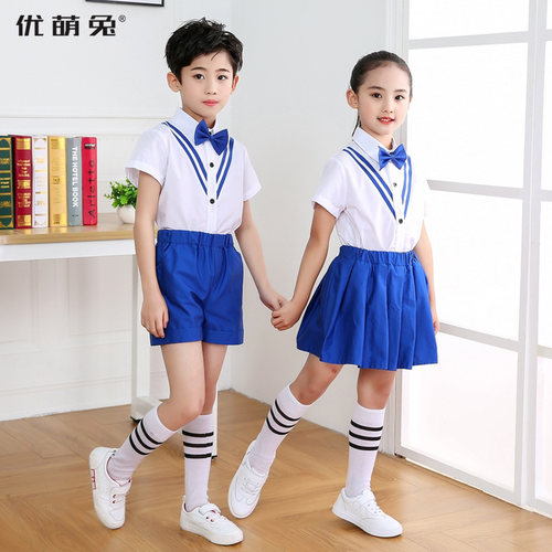 国庆红色爱国儿童演出服夏季小学生口才合唱朗诵表演服幼儿园校服 - 图0