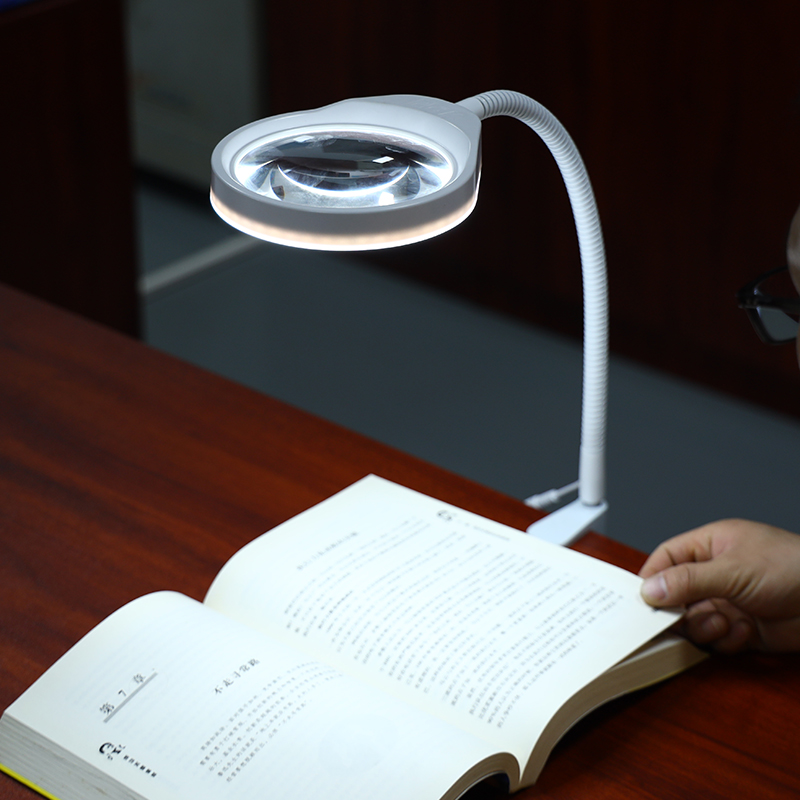 PDOK夹式放大镜带LED灯高清手机电子电路板维修修表工作台PD032AL - 图1