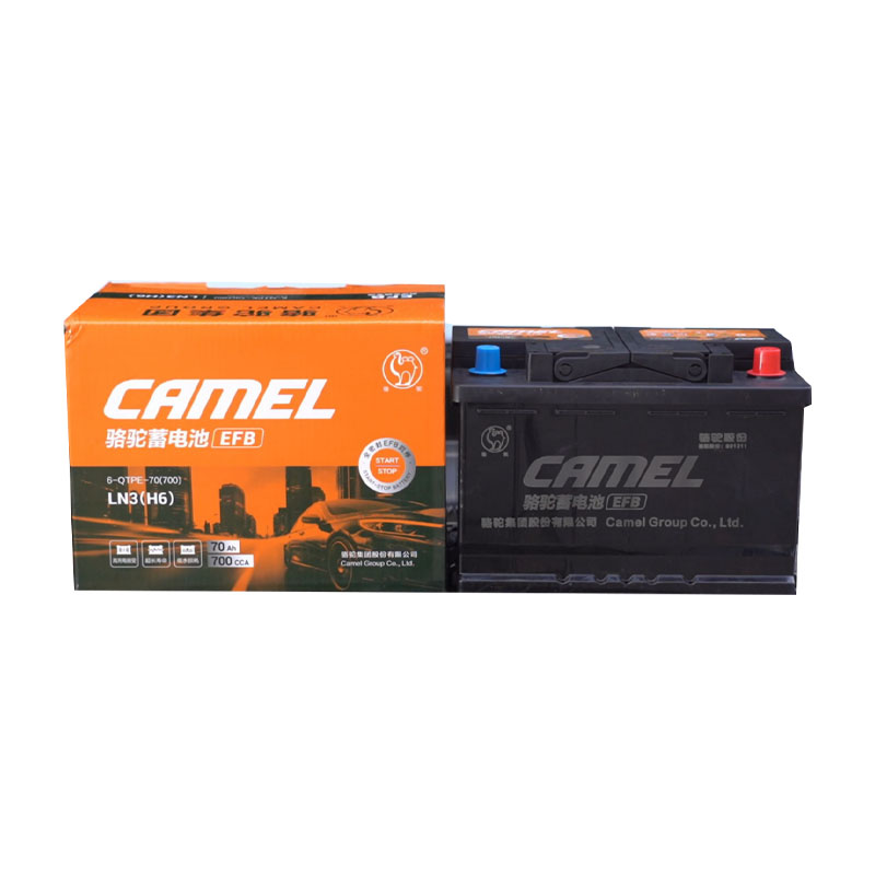 骆驼蓄电池橙标EFB-70启停适用福特锐际大众途观L高尔夫汽车电瓶 - 图2