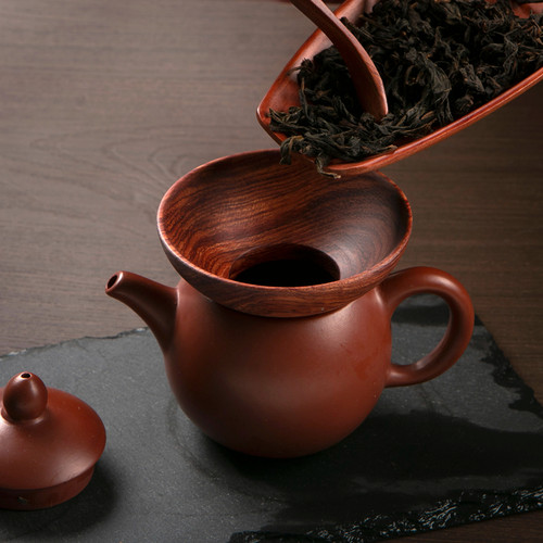 实木投茶器茶漏整木投茶器漏斗茶叶导茶入壶取茶器茶簸箕茶道零配 - 图0