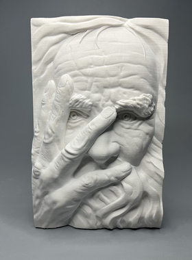 北欧ins石膏像浮雕摆件立体版画