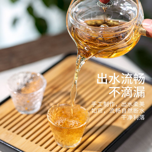 雅集茶具月映壶耐热侧把壶玻璃煮茶壶白茶煮茶器办公家用壶500ml - 图2