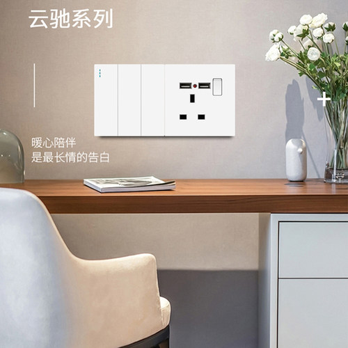 港澳版USB13A英式插座电掣面板灯制开关英标插苏TypeC18W快充制面 - 图2