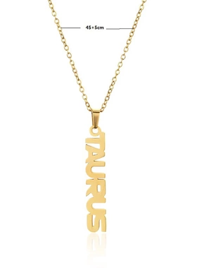 12 Zodiac Sign Necklace For Women Stainless Steel