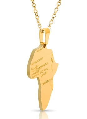 Hip Hop Africa Necklace For Men Stainless Steel Irregular