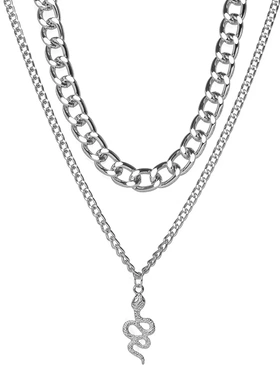 2021 Trendy Multi Layered Snake Shaped Pendant Heavy Choker