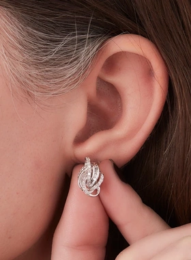 Delicate Bright Zirconia Stud Earrings for Women Engagement