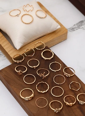 23Pcs Geometric Knuckle Rings Set For Women Crystal