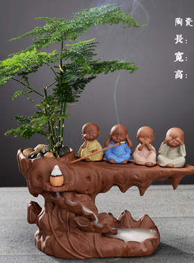 可爱陶瓷花盆禅意室内家居摆件