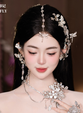 韩式减龄新娘头饰水钻闪亮婚礼婚纱发饰生日宴会年会礼服饰品套装