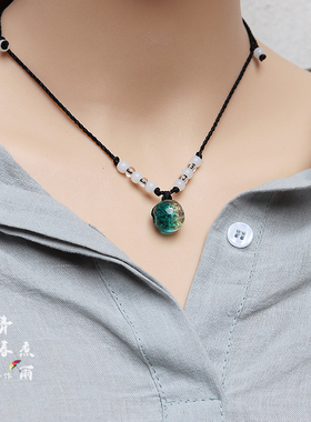 发夜光琉璃项链情侣星空吊坠配饰