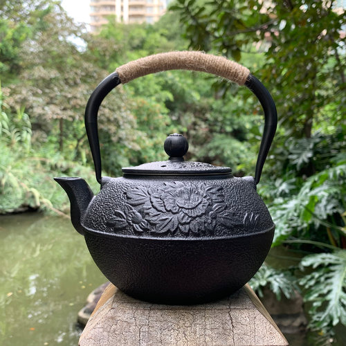 老武士铁壶手工防烫茶壶1.2L铸铁壶日式南部铁器无涂层复古烧水壶 - 图2