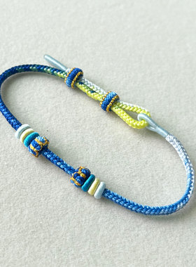 渐变色纯手工编织手绳手链时尚