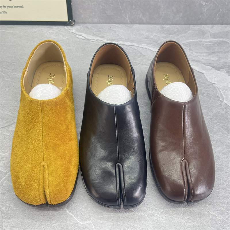 2026春季休闲真皮分趾深口单鞋女一脚蹬平底懒人鞋软底博肯豆豆鞋,淘宝优惠券,粉丝福利购,淘宝优惠卷