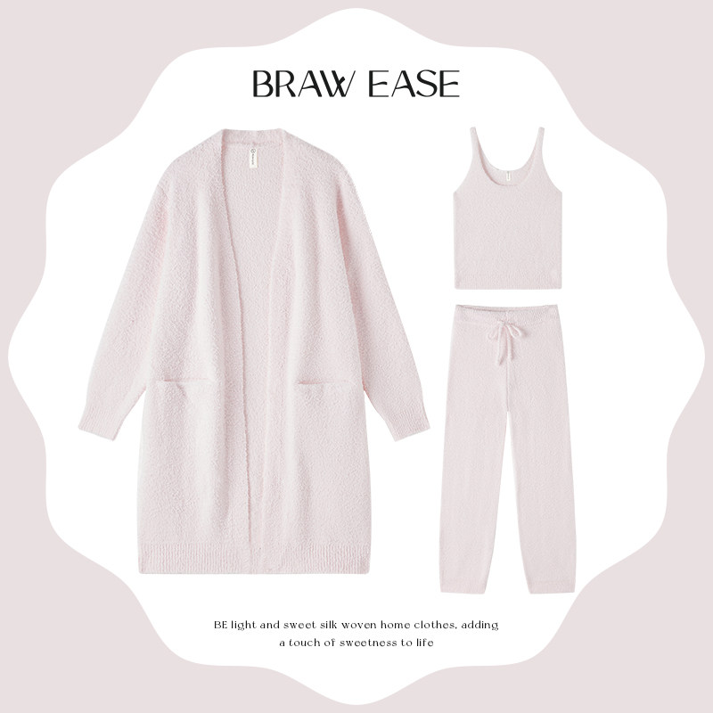 冬季半边绒家居服套装吊带高级睡衣 be睡衣/家居服套装