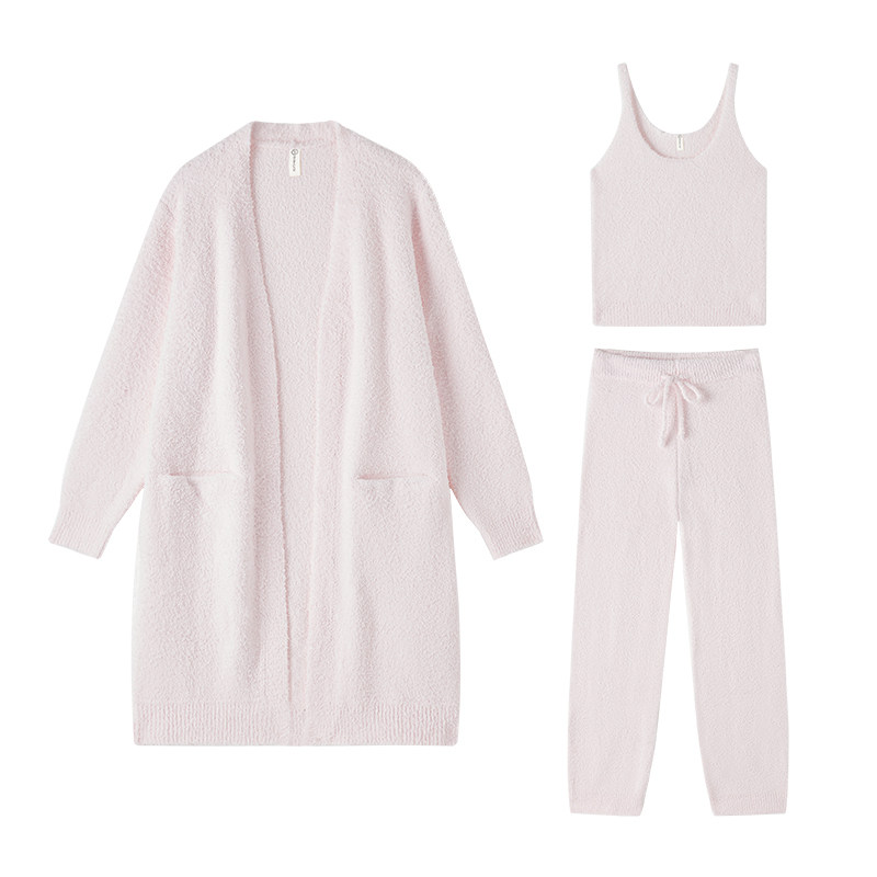 冬季半边绒家居服套装吊带高级睡衣 be睡衣/家居服套装