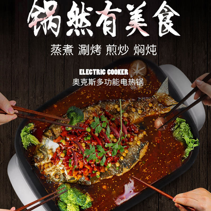奥克斯烤鱼电火家用电烤盘烤涮火锅 联奥电器电热/火锅