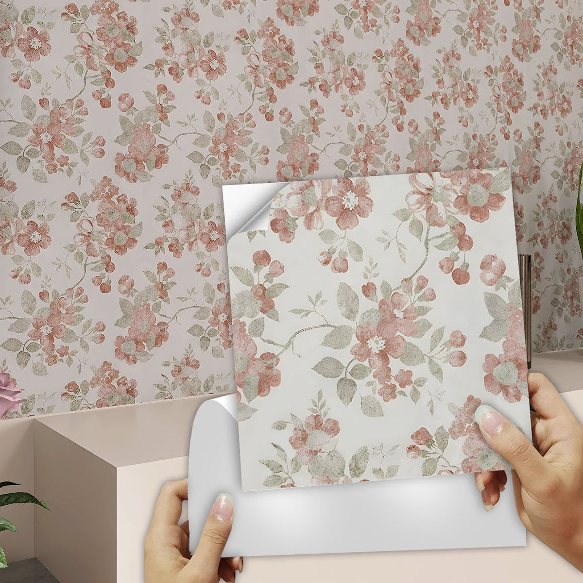 一套10片哑膜微磨砂北欧做旧风卫生间防水自粘贴纸厨房防油耐高温,淘宝优惠券,粉丝福利购,淘宝优惠卷