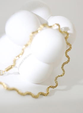 个性简约波浪纹金属性感锁骨链