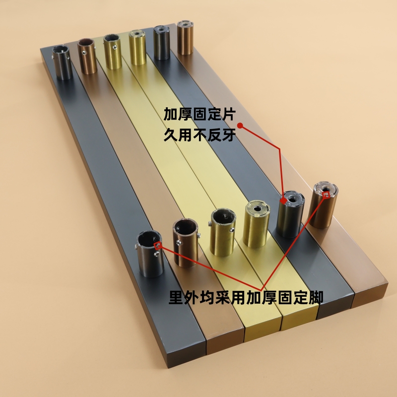 玻璃门不锈钢大拉手加厚方管亚黑玫瑰金无指纹黑钛金大门长把手