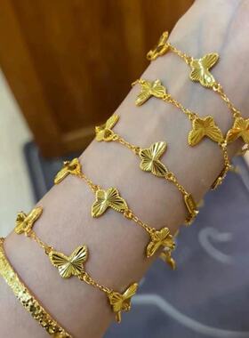 镭射超闪五只蝴蝶手链高级感紧致手环