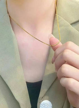 蛇骨形状素链气质时尚百搭金色素款简约