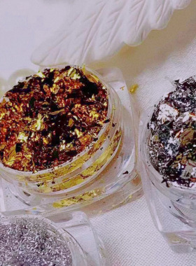 新款日系金箔粉银箔粉金箔丝银箔丝薄款金箔银箔碎粉细款金银箔丝