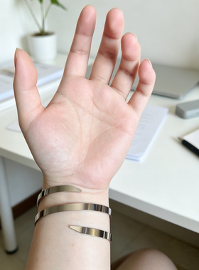 超时空辉夜姬cos手镯304不锈钢女高级感女士饰品开口可调节简约