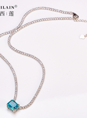 5A级碳钻S925银锁骨链女生日礼物