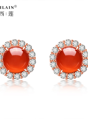 女天然保山南红原矿冰红复古项链