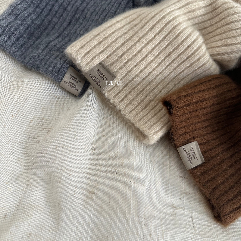 暖冬拍档~100%纯山羊绒袜套保暖过膝长筒袜针织堆堆袜护小腿脚腕 - 图0