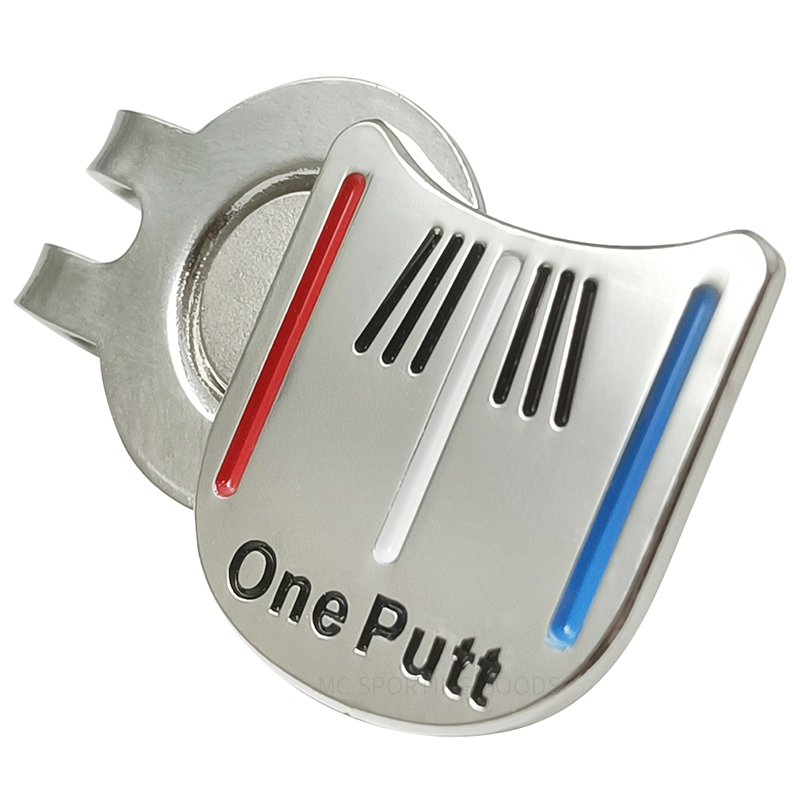 高尔夫帽夹 One  putt 一杆进洞小马克带磁铁夹子球位标球迷用品 - 图2