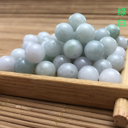 缅甸翡翠散珠天然三彩油青色冰种糯种a货玉珠子手项链diy饰品 - 图1
