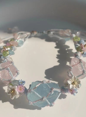 小心愿森系花环纯手工编织手链网兜手链手绳个性百搭款学生手链女