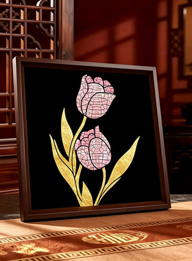 非遗螺钿画贝壳画手工diy材料包金箔画相框摆件礼物团建活动批发