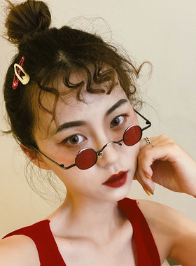 小镜小镜片墨镜圆复古小框儿童个性太阳镜女童饰品