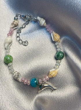 外贸热销流行海螺米珠绿松石手链沙滩海星吊坠贝壳夏季女手链饰品