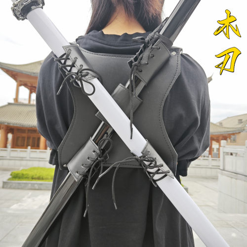 木质唐横刀武士刃居合木刀带鞘武术动漫表演拔刀木剑道具儿童玩具 - 图1