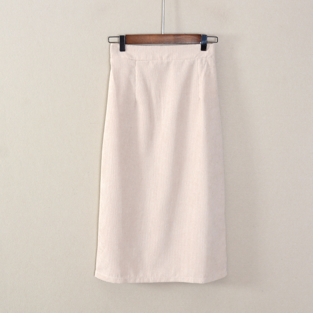 2025年春秋款新品女装百搭中长款纯色半松紧腰半身裙子流行时尚潮