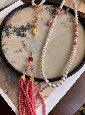 巨美，超重工蝴蝶岫玉璎珞项链备注斜挎链背链手工流苏吊坠