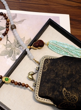 国风超美可斜挎背背链宋锦包包装饰手机链多戴项链国风装饰斜链