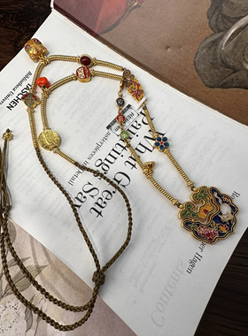 古法烧蓝配件纯手工编织项链衬衣链时髦礼物毛衣链女