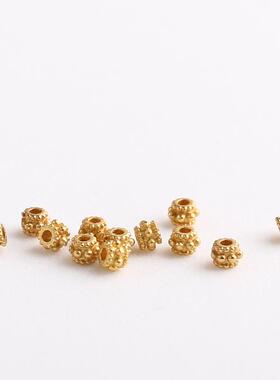 S925古法金银镀金太阳花隔珠垫片