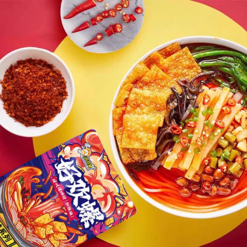 好欢螺加辣加臭螺蛳粉400g*5袋广西柳州特产原味牛骨螺丝粉腐竹粉 - 图1