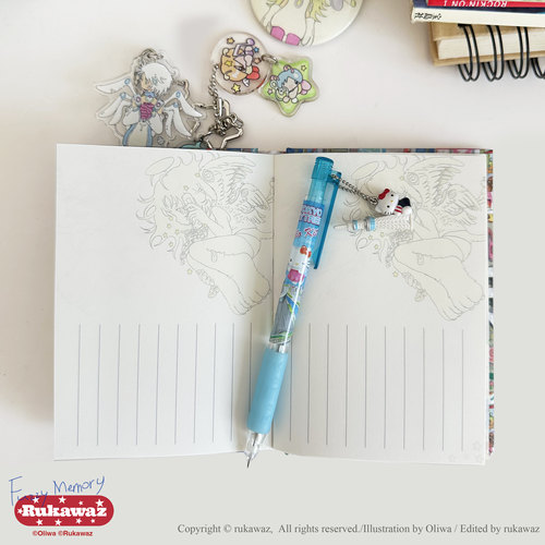 Rukawaz x Oliwa联名原创FuzzyMemory可爱复古A6硬壳手账本可平摊 - 图1