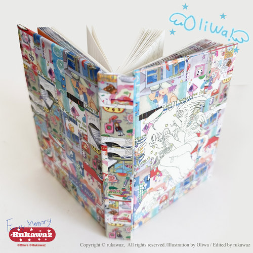 Rukawaz x Oliwa联名原创FuzzyMemory可爱复古A6硬壳手账本可平摊 - 图0