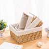 Rattan storage basket with lid, cosmetics and miscellaneous storage box