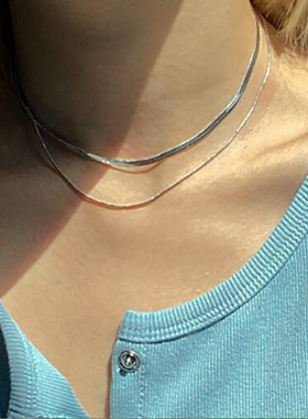 Double layer snake bone chain neck chain fashion necklace